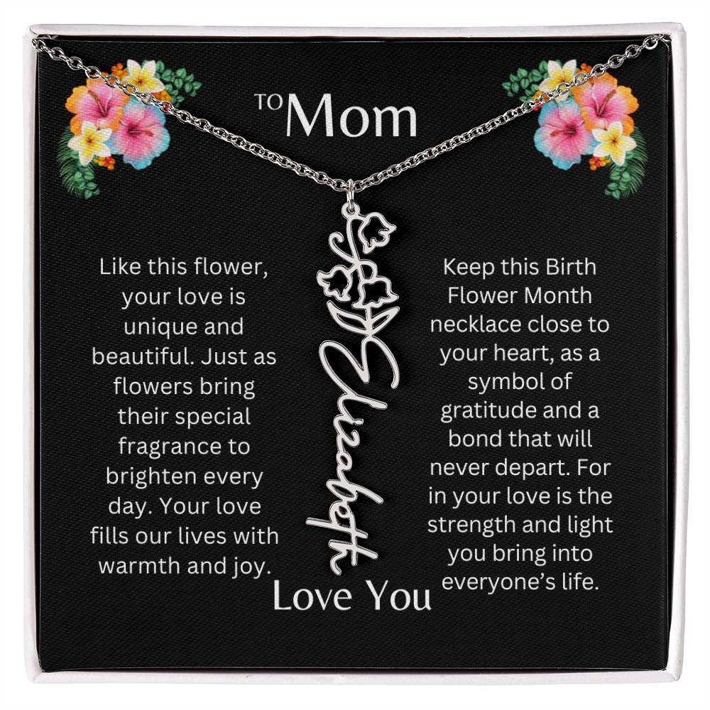 To Mom | Unique Love - Birth Flower Name Necklace