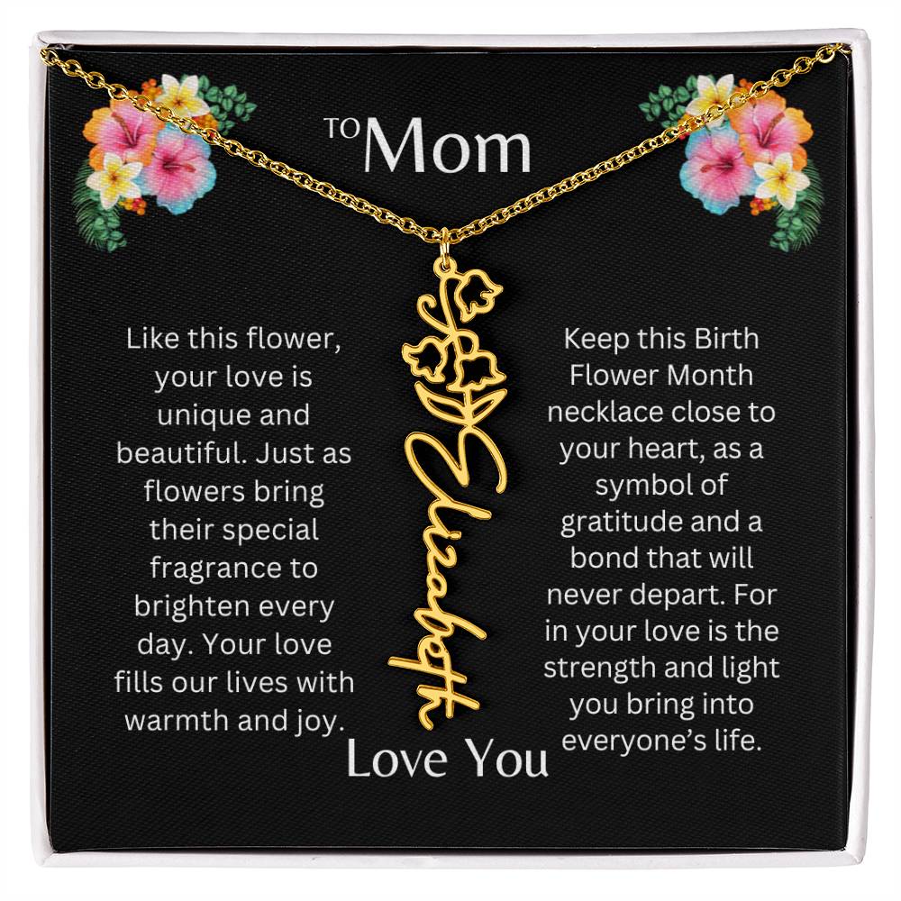 To Mom | Unique Love - Birth Flower Name Necklace