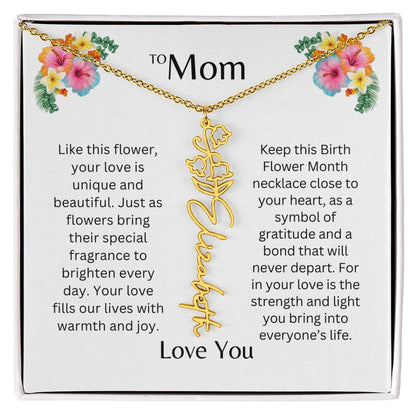 To Mom | Unique Love - Birth Flower Name Necklace