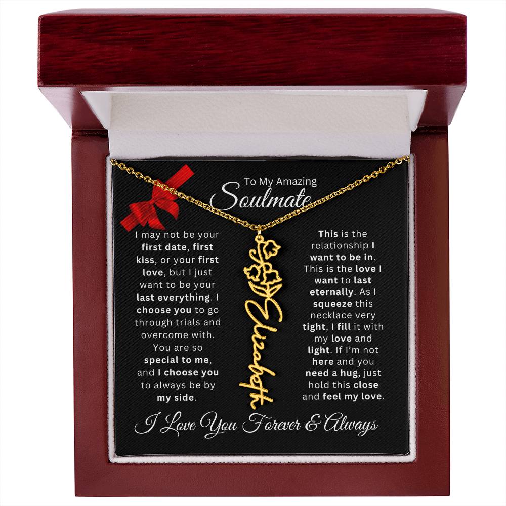 Soulmate | Your Last Everything – Birth Flower Name Necklace