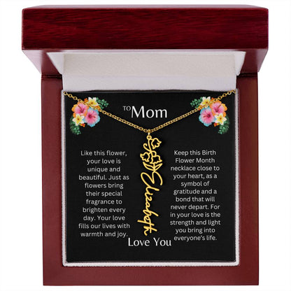 To Mom | Unique Love - Birth Flower Name Necklace
