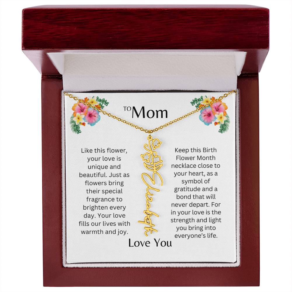 To Mom | Unique Love - Birth Flower Name Necklace