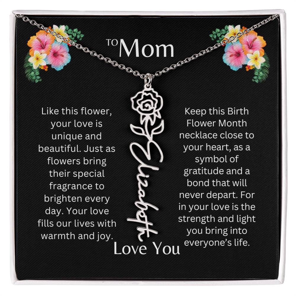 To Mom | Unique Love - Birth Flower Name Necklace