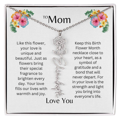 To Mom | Unique Love - Birth Flower Name Necklace