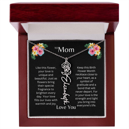 To Mom | Unique Love - Birth Flower Name Necklace