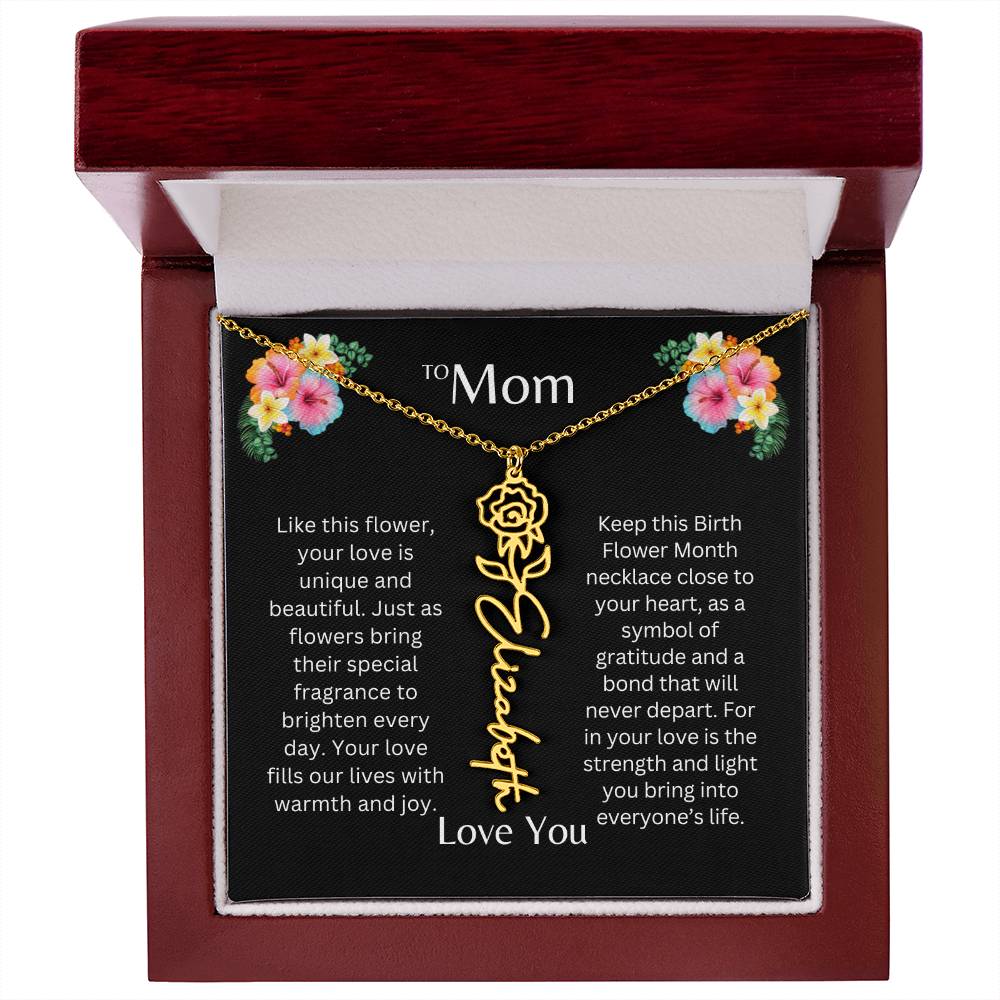 To Mom | Unique Love - Birth Flower Name Necklace