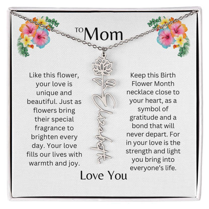 To Mom | Unique Love - Birth Flower Name Necklace