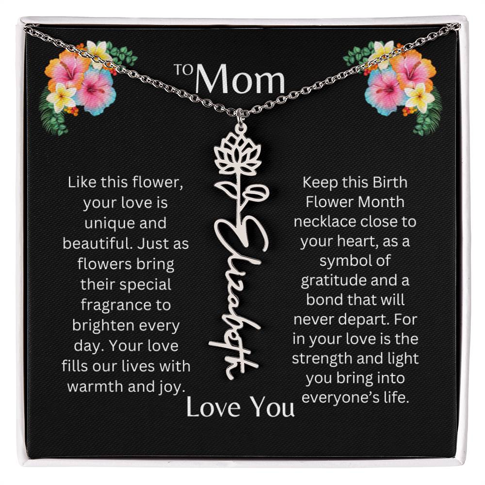 To Mom | Unique Love - Birth Flower Name Necklace
