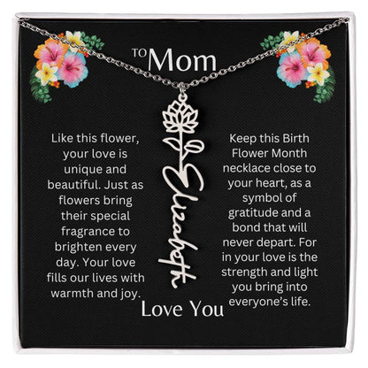 To Mom | Unique Love - Birth Flower Name Necklace
