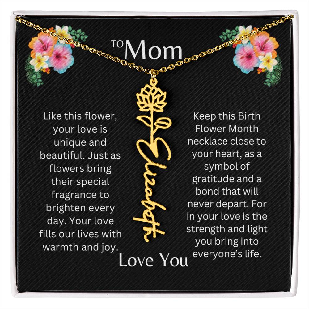 To Mom | Unique Love - Birth Flower Name Necklace