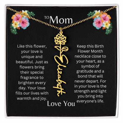 To Mom | Unique Love - Birth Flower Name Necklace