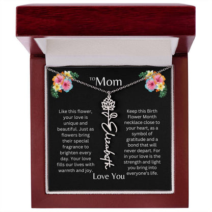 To Mom | Unique Love - Birth Flower Name Necklace