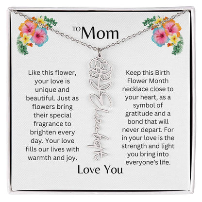 To Mom | Unique Love - Birth Flower Name Necklace