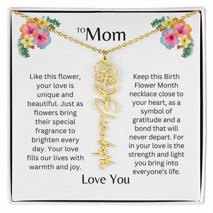 To Mom | Unique Love - Birth Flower Name Necklace