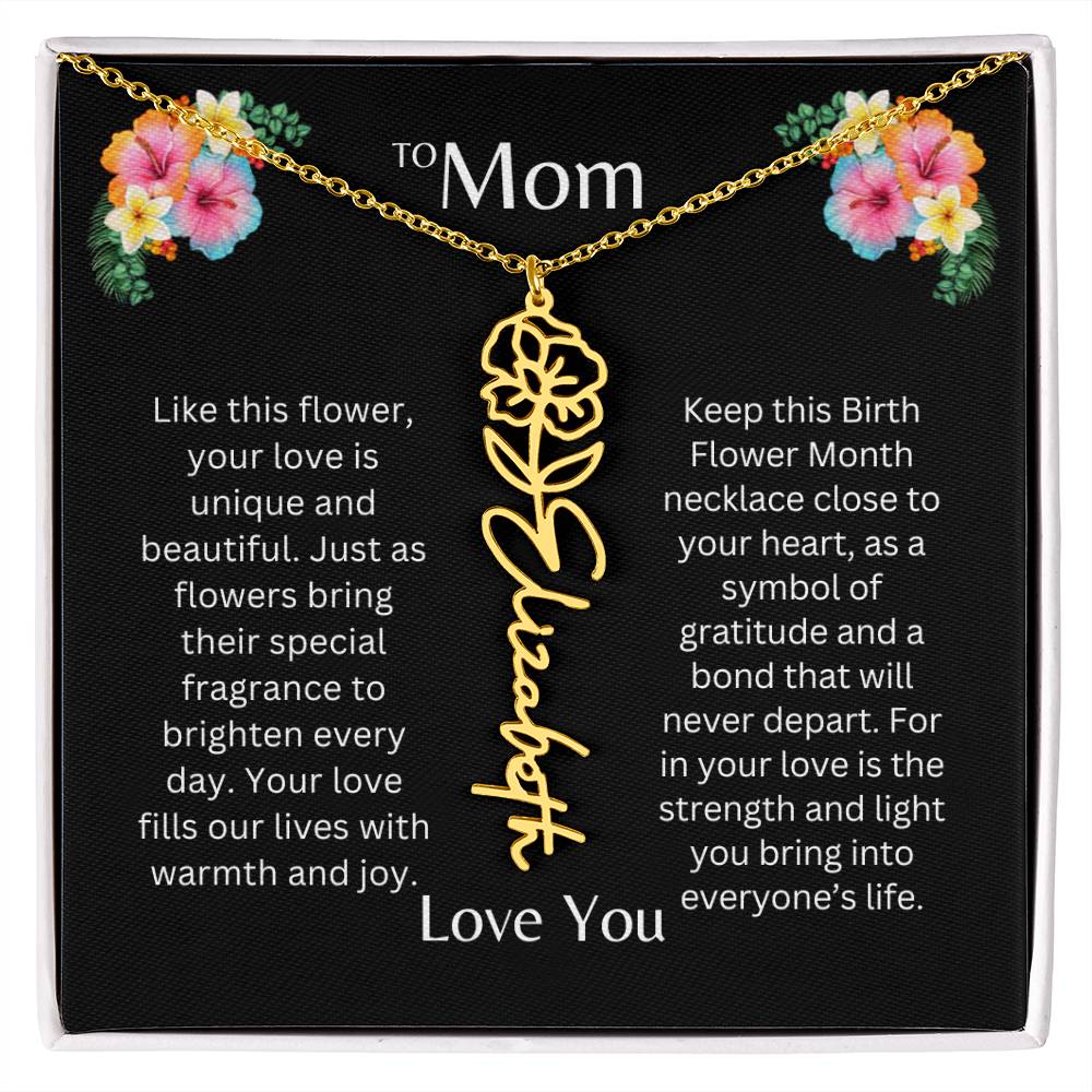 To Mom | Unique Love - Birth Flower Name Necklace