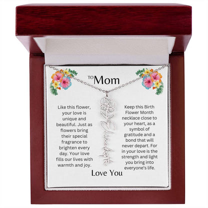 To Mom | Unique Love - Birth Flower Name Necklace