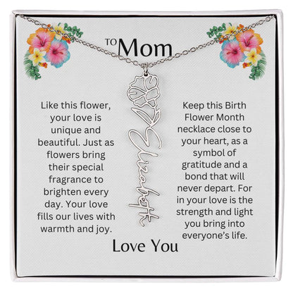 To Mom | Unique Love - Birth Flower Name Necklace