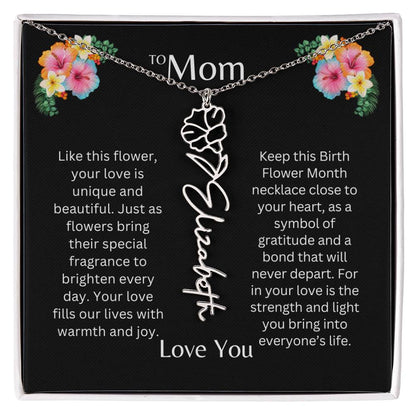 To Mom | Unique Love - Birth Flower Name Necklace