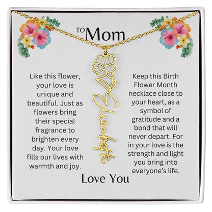 To Mom | Unique Love - Birth Flower Name Necklace
