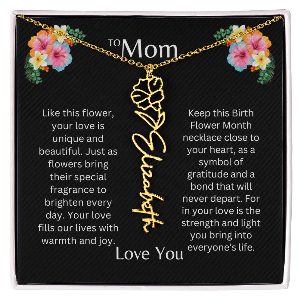 To Mom | Unique Love - Birth Flower Name Necklace