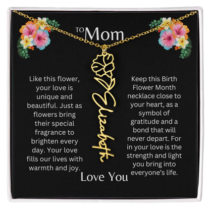 To Mom | Unique Love - Birth Flower Name Necklace