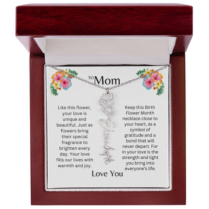 To Mom | Unique Love - Birth Flower Name Necklace
