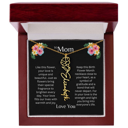 To Mom | Unique Love - Birth Flower Name Necklace