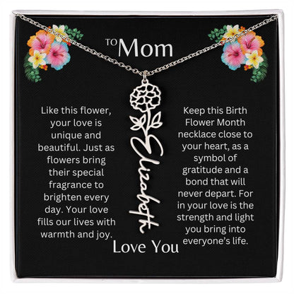 To Mom | Unique Love - Birth Flower Name Necklace