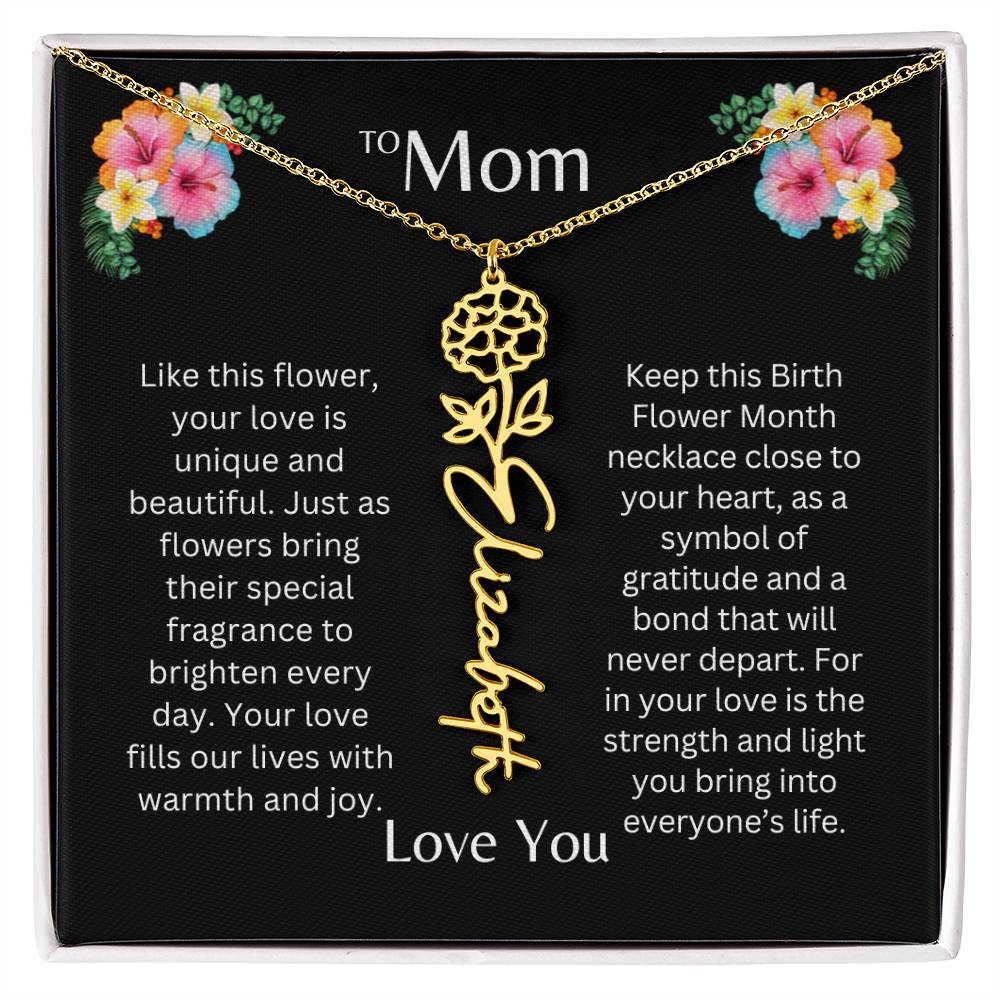 To Mom | Unique Love - Birth Flower Name Necklace