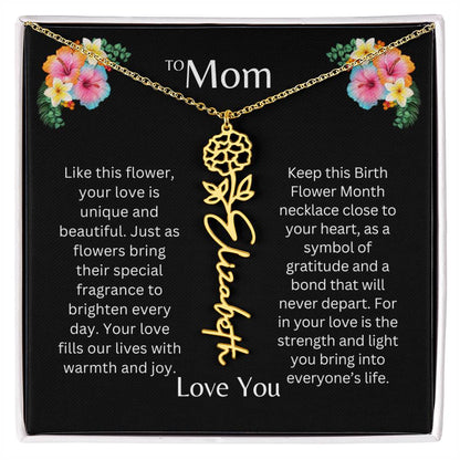To Mom | Unique Love - Birth Flower Name Necklace