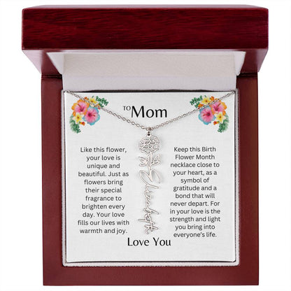 To Mom | Unique Love - Birth Flower Name Necklace