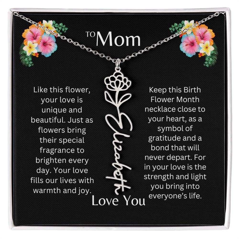 To Mom | Unique Love - Birth Flower Name Necklace