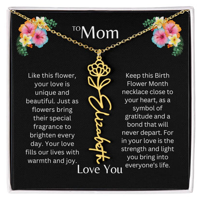 To Mom | Unique Love - Birth Flower Name Necklace