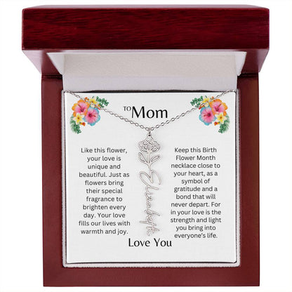 To Mom | Unique Love - Birth Flower Name Necklace