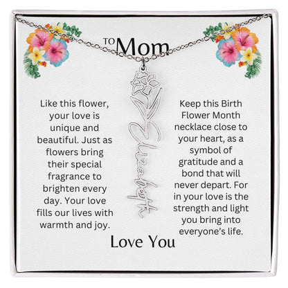 To Mom | Unique Love - Birth Flower Name Necklace