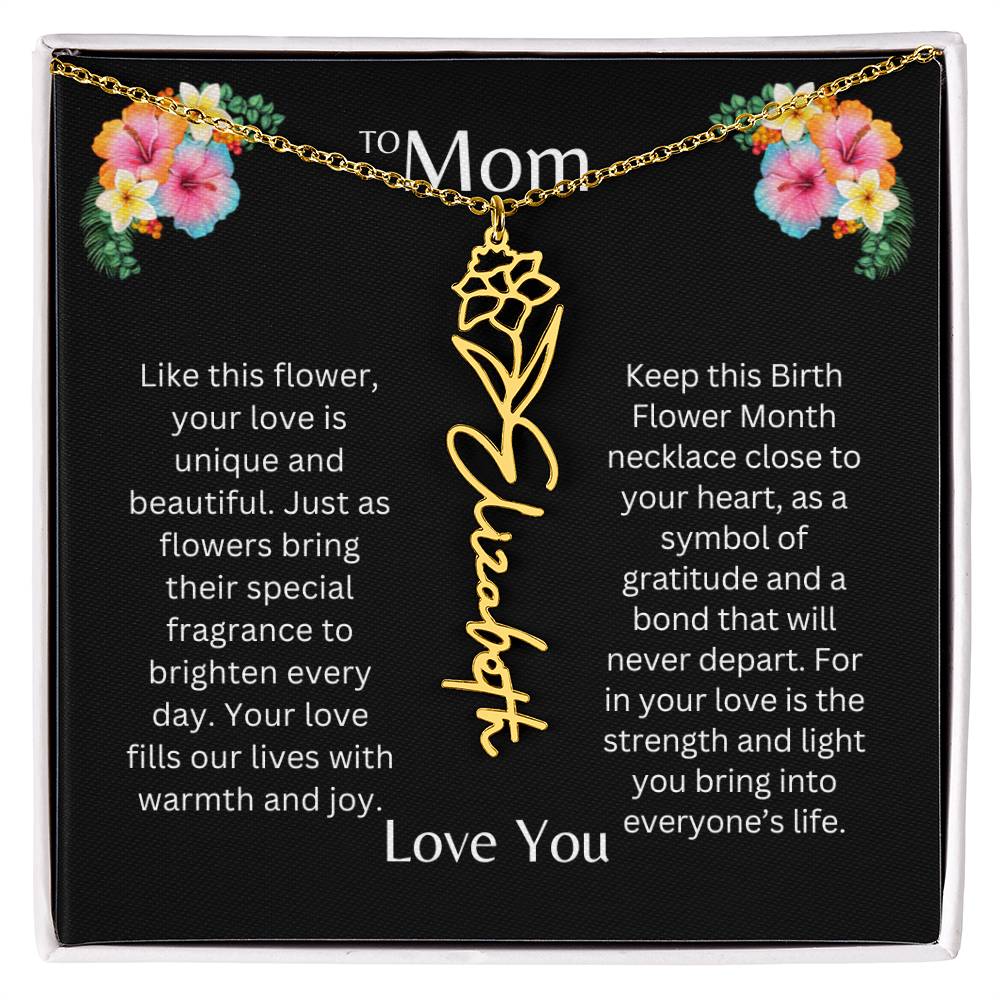 To Mom | Unique Love - Birth Flower Name Necklace