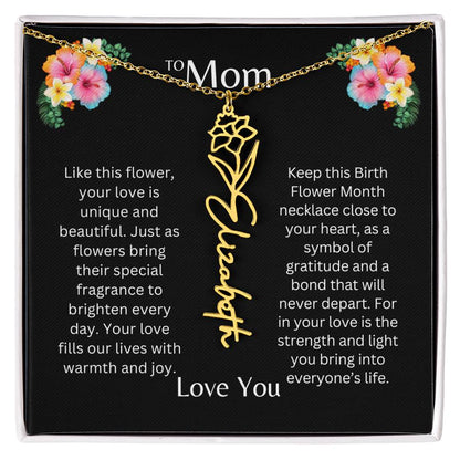 To Mom | Unique Love - Birth Flower Name Necklace