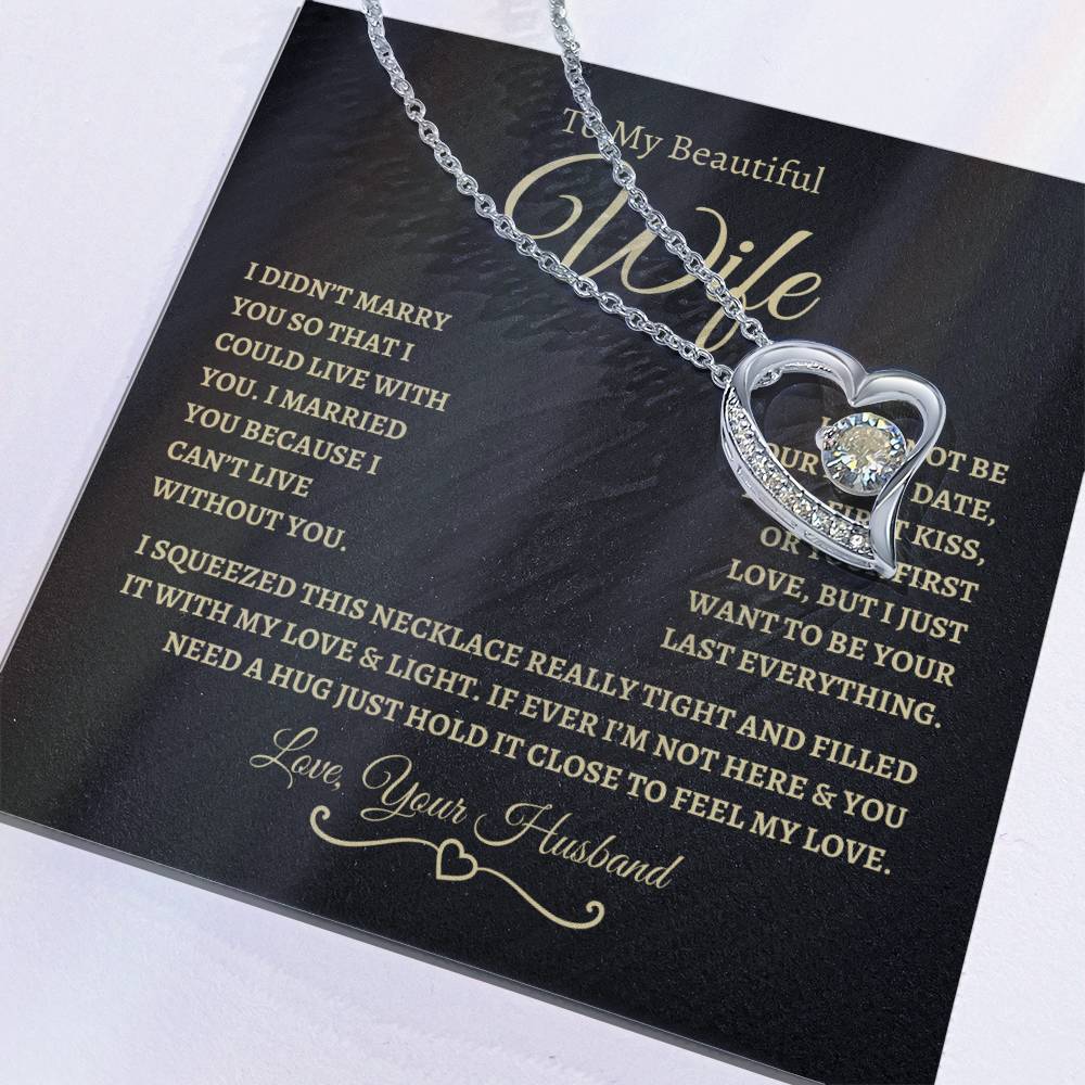 To My Beautiful Wife | Forever Love Necklace - BG