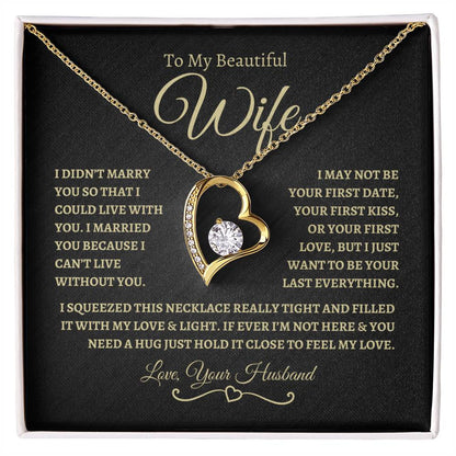 To My Beautiful Wife | Forever Love Necklace - BG
