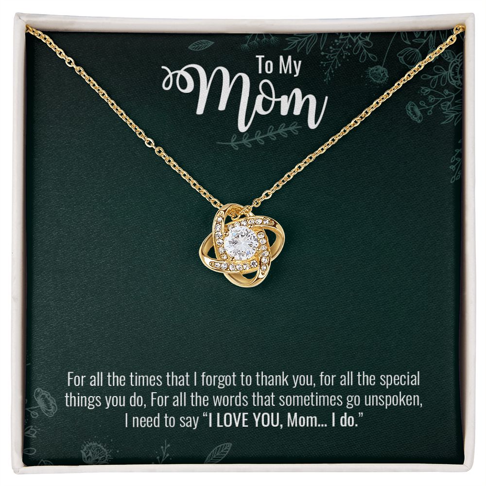 To My Mom | I Love You Mom - Love Knot Necklace