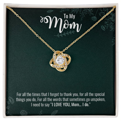 To My Mom | I Love You Mom - Love Knot Necklace