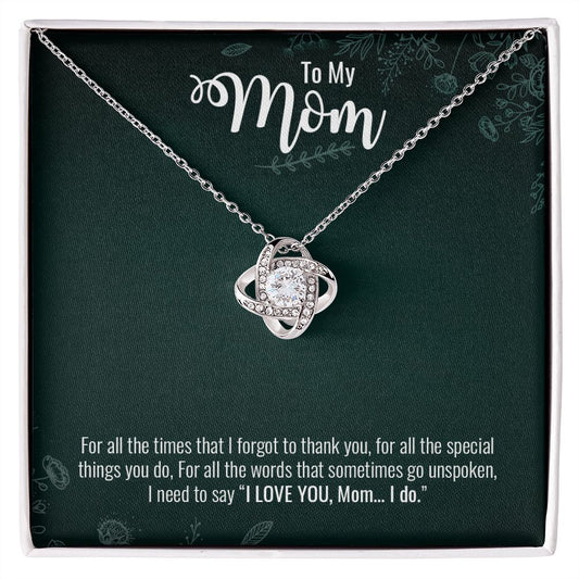 To My Mom | I Love You Mom - Love Knot Necklace