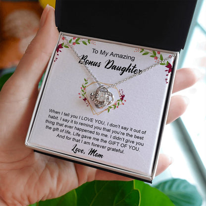 My Bonus Daughter | Be grateful always - Love Knot Necklace