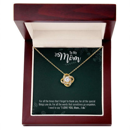 To My Mom | I Love You Mom - Love Knot Necklace