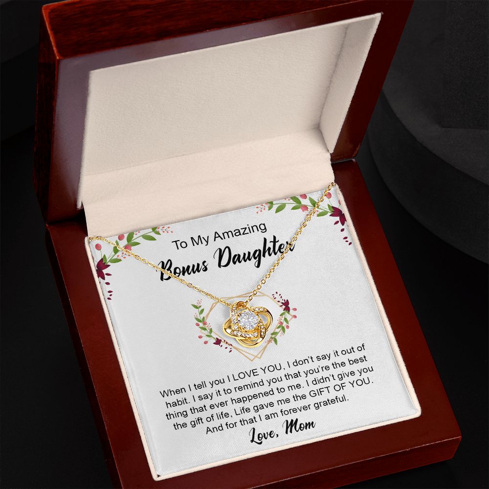 My Bonus Daughter | Be grateful always - Love Knot Necklace
