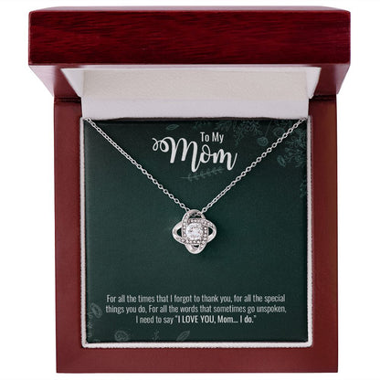 To My Mom | I Love You Mom - Love Knot Necklace
