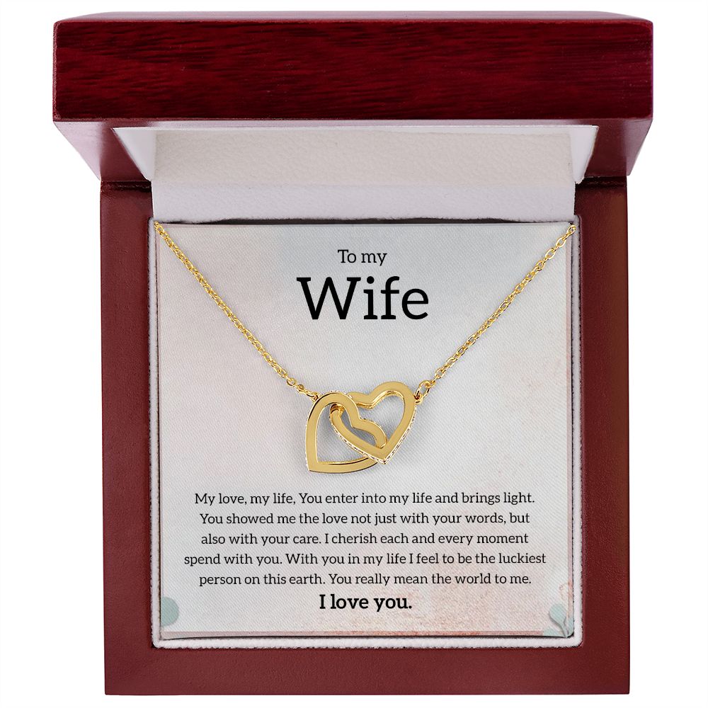 My Wife | You mean the world to me - Interlocking Hearts necklace