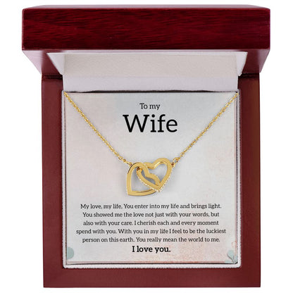 My Wife | You mean the world to me - Interlocking Hearts necklace