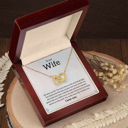 My Wife | You mean the world to me - Interlocking Hearts necklace