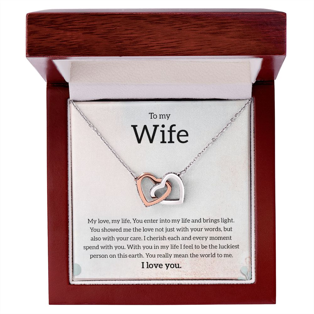 My Wife | You mean the world to me - Interlocking Hearts necklace